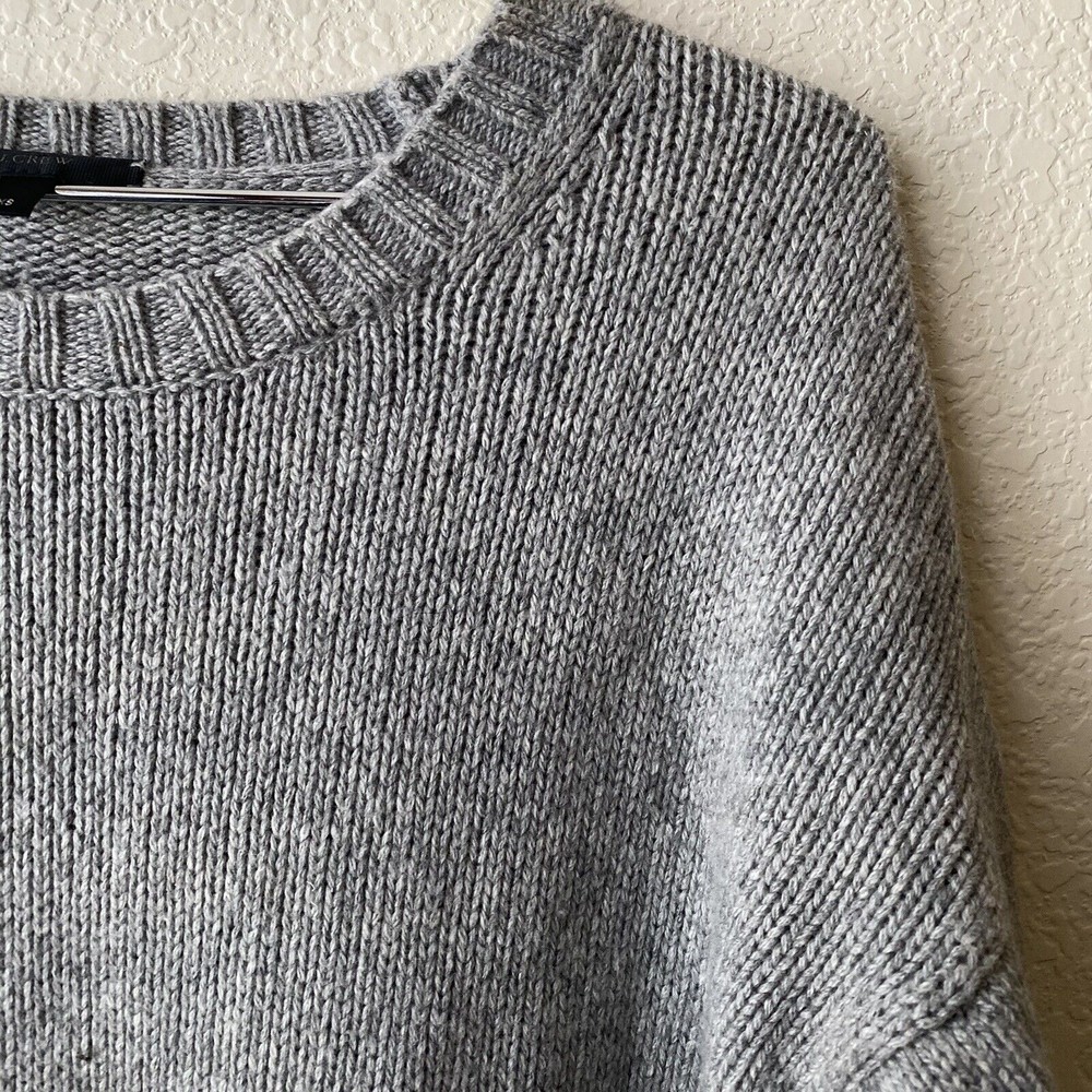 J.Crew Womens Sweater Size XS E5984 Gray Oversize Crew Neck Wool Blend - Picture 3 of 6